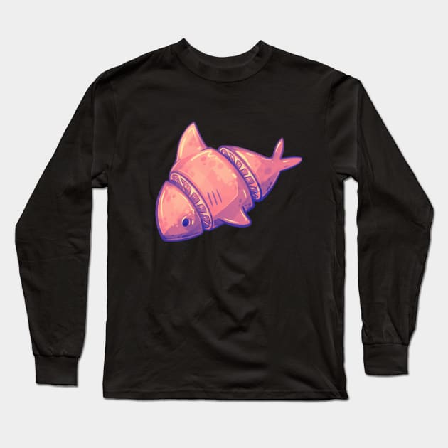 Pink Lemonade Shark Long Sleeve T-Shirt by Claire Lin